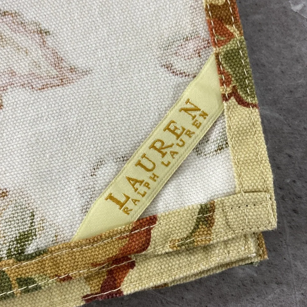 Lauren Ralph Lauren Placemats Medallian Floral Almond Buttery Yellow Table Linen
